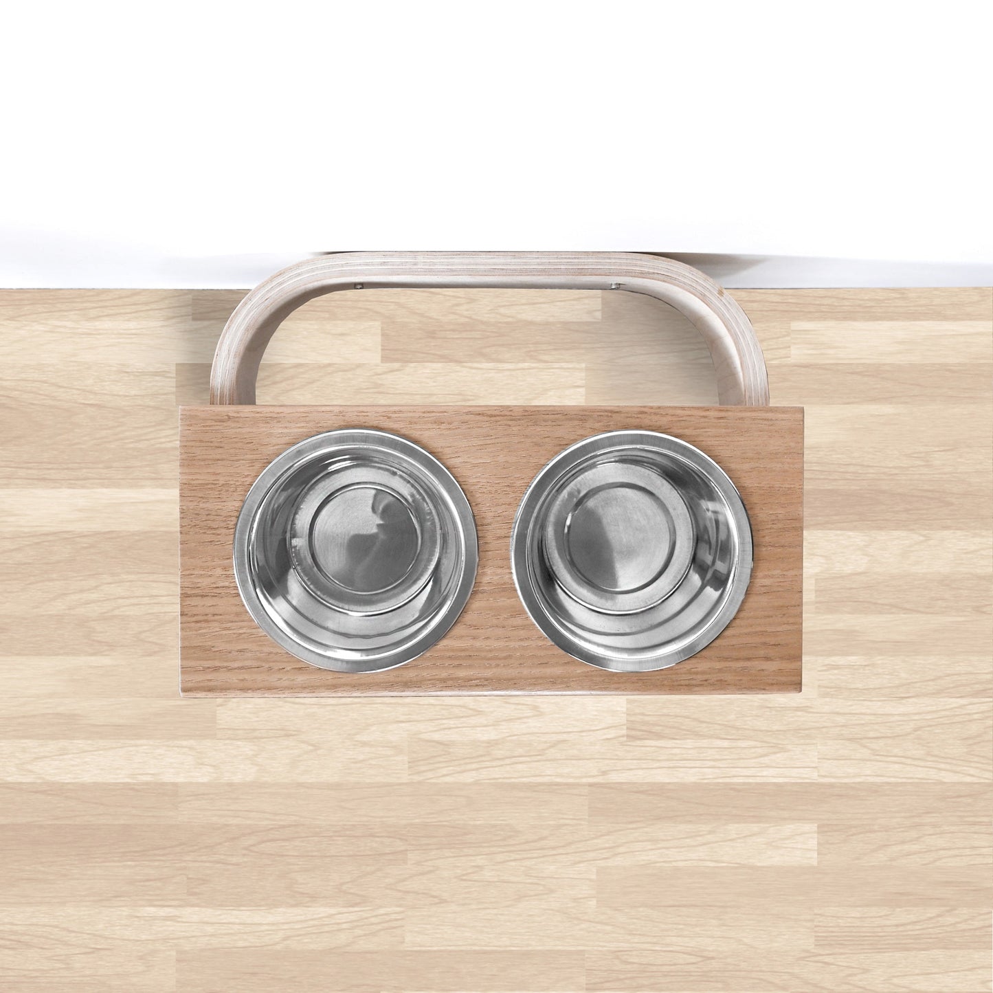 Small Dogs and Cats Wooden Elevated Stand, Young Dog Stand with Bowls