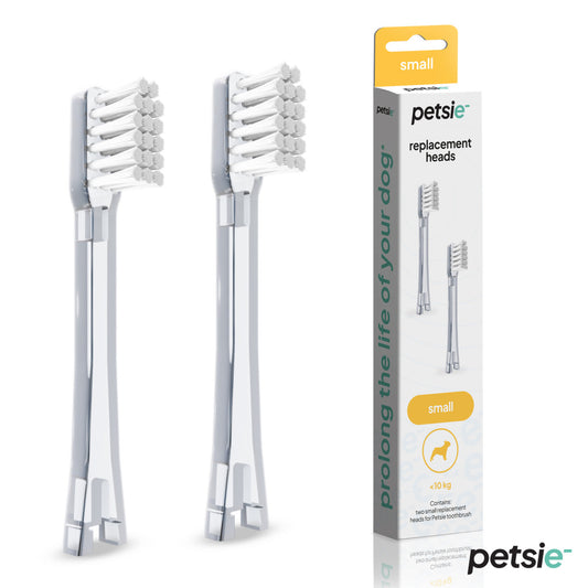 2 replacement heads for Petsie dog toothbrush (size S -10kg)